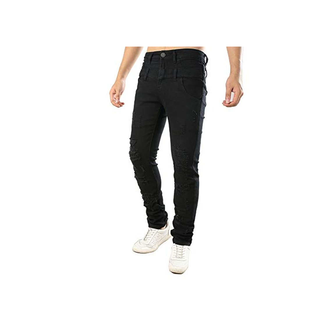 Moda Fanuosu Jeans Slim de Hombre, Pantalones Vaqueros Rotos Ocasionales de los Hombres