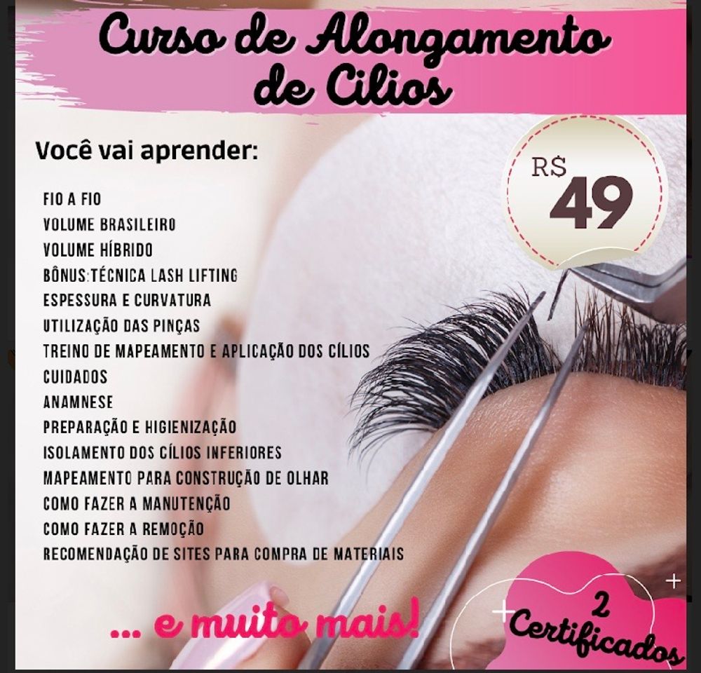 Moda Curso aprenda a ser extensionista de cílios em casa! 