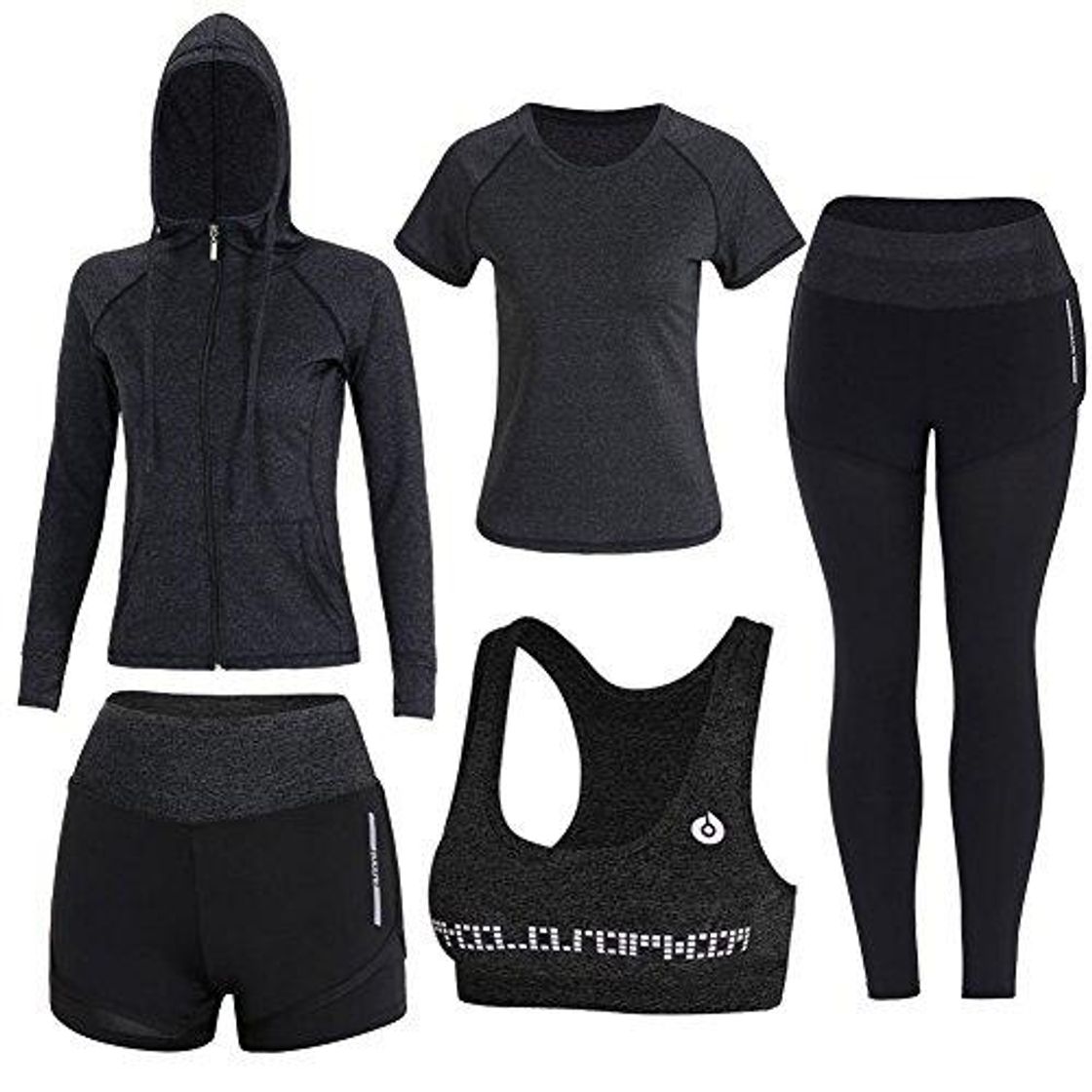 Producto BOTRE 5 Piezas Conjuntos Deportivos para Mujer Chándales Ropa de Correr Yoga