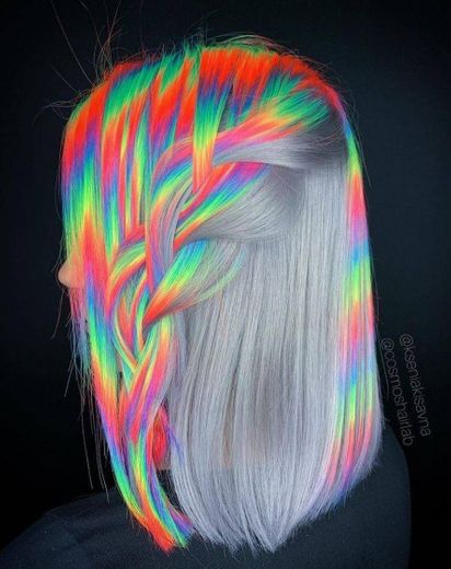 Cabelo Neon Arco-íris ❤