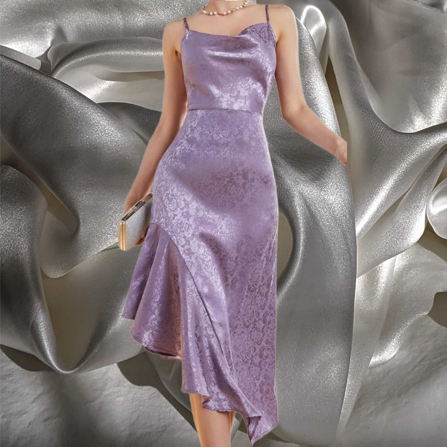 Social Vestido lila con textura silky