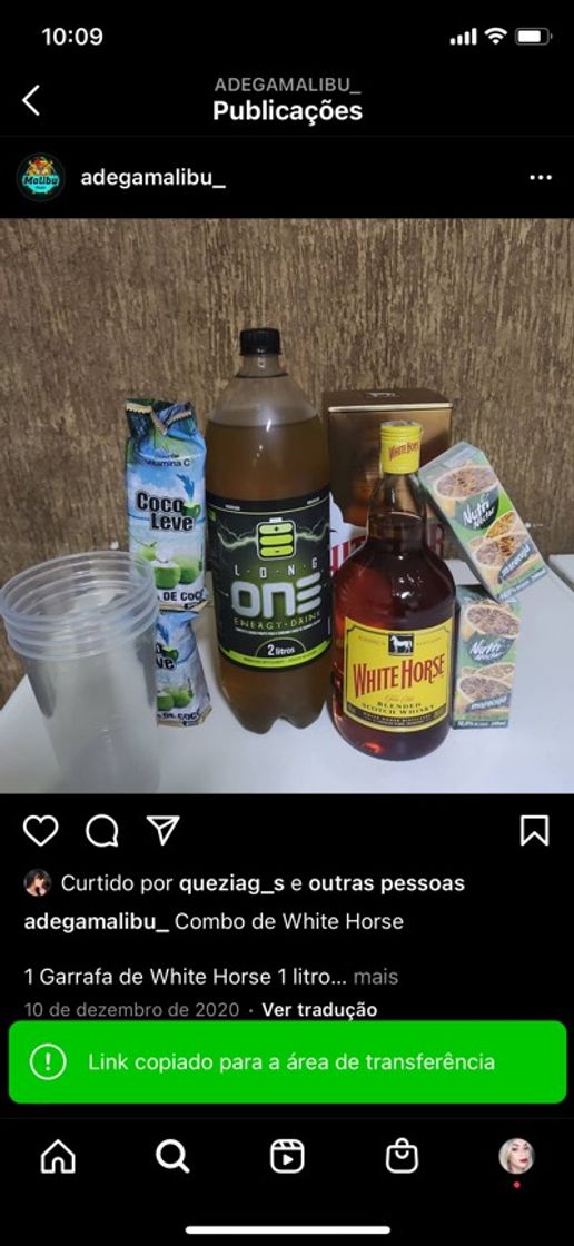 Product Combo de whisky c energético e gelo de coco