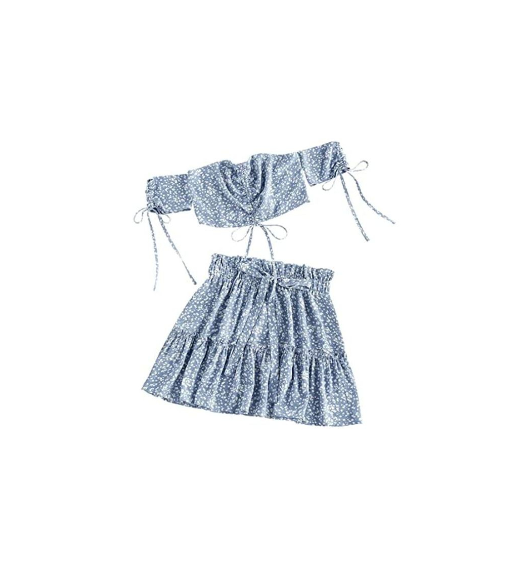 Social ZAFUL Vestido para mujer con volantes ahumados