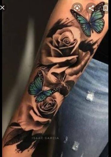 #tatto #tatuagemcolorida #rosas #borboleta