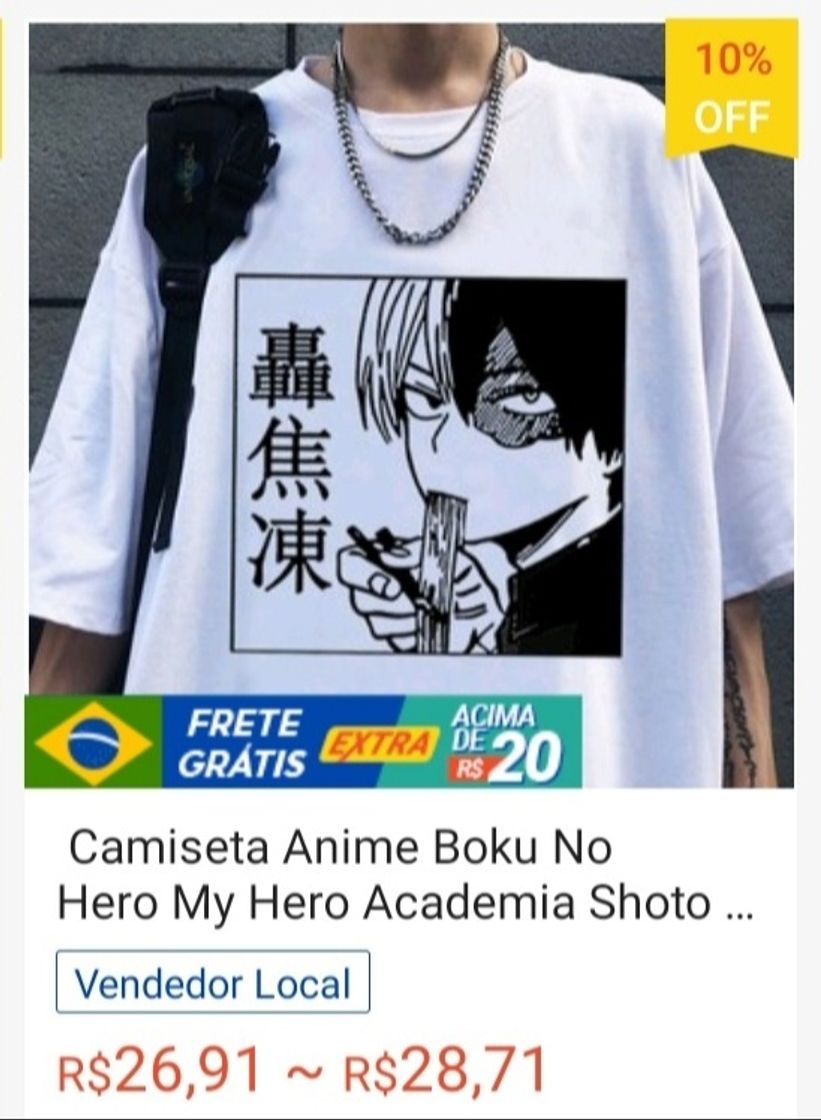 Social - camiseta boku no hero (shoppe)
