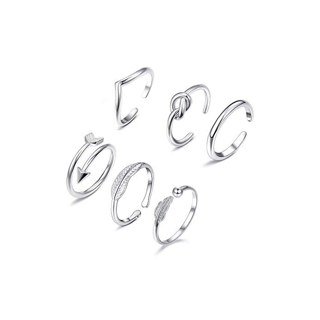 Social YADOCA 7 Piezas Anillos Mujer Set Anillo Ajustable Infinito Twist Nudo Anillo Vintage Midi Toe Ring para Mujeres Niñas Regalos de Joyería
