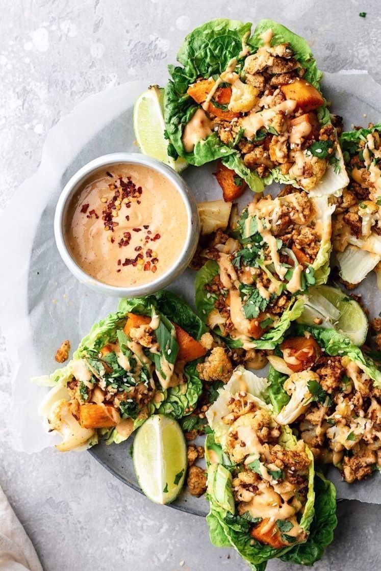 Social Thai Sweet Potato and Cauliflower Lettuce Wraps