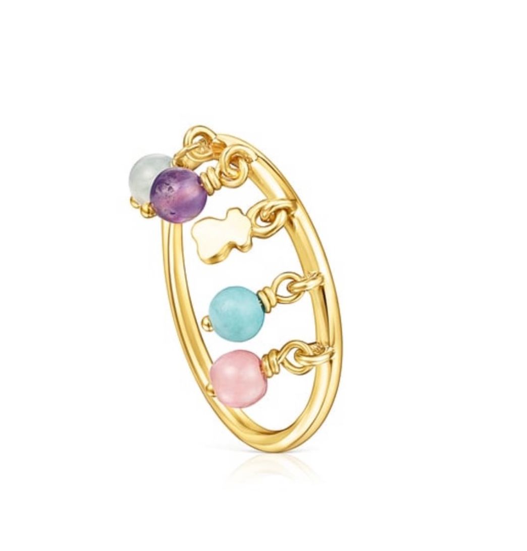 Moda Anillo de Plata Vermeil y gemas multicolor TOUS Cool Joy | TOUS