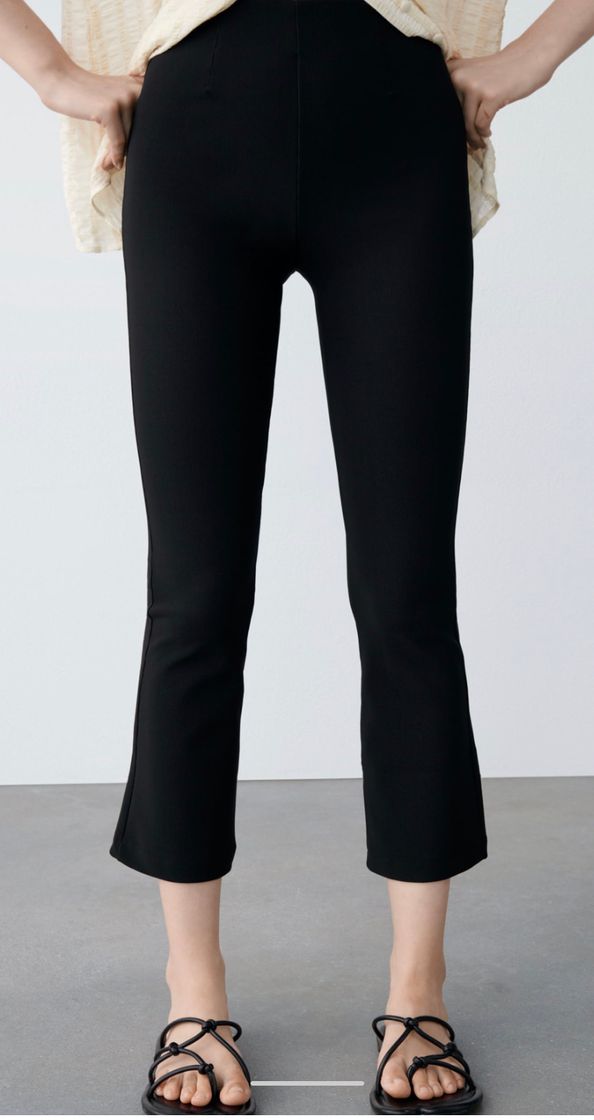 Moda RIBBED MINI BELL BOTTOM LEGGINGS - Black | ZARA Spain