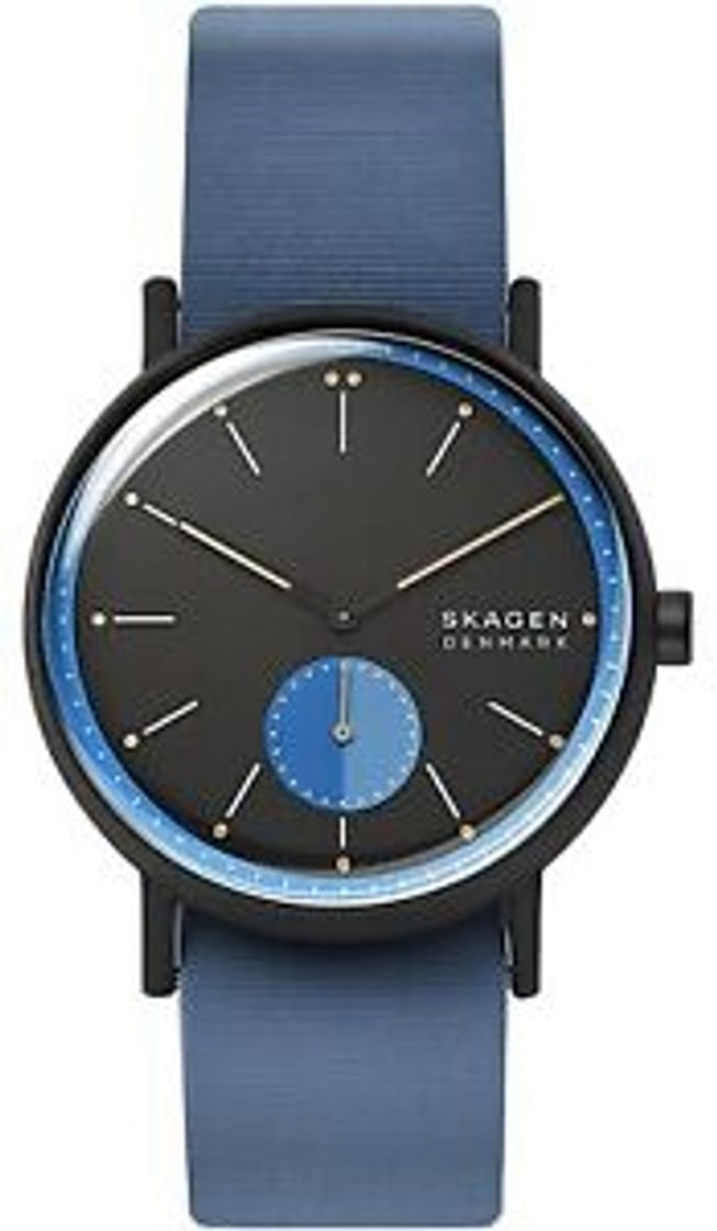 Moda  Skagen Signatur Men's Field Watch Black Dial Blue Silicone 