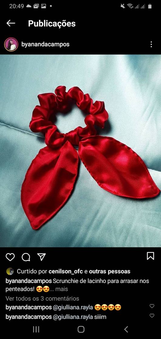 Moda Scrunchie de lacinho 