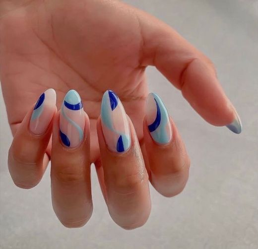 Nails art azul 