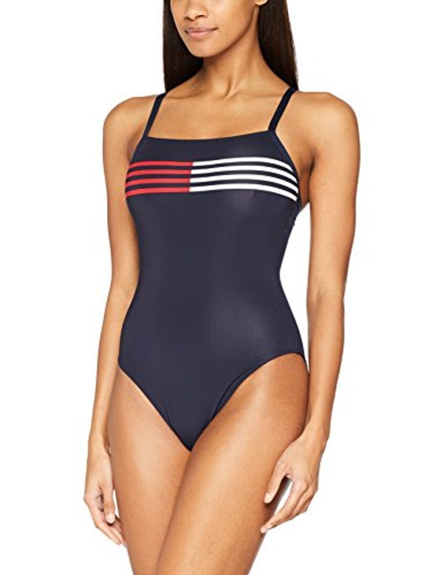 Lugar Tommy Hilfiger One-Piece Traje de baño de una Pieza, Azul