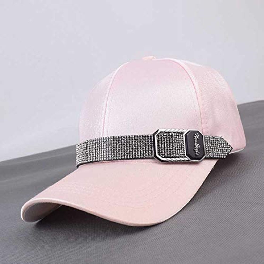 Fashion ZHANGNUO Red Red Misma Gorra Plateada De Diamantes para Mujer Primavera Y Verano Moda Popular Gorra De Béisbol Salvaje Niñas Rosa