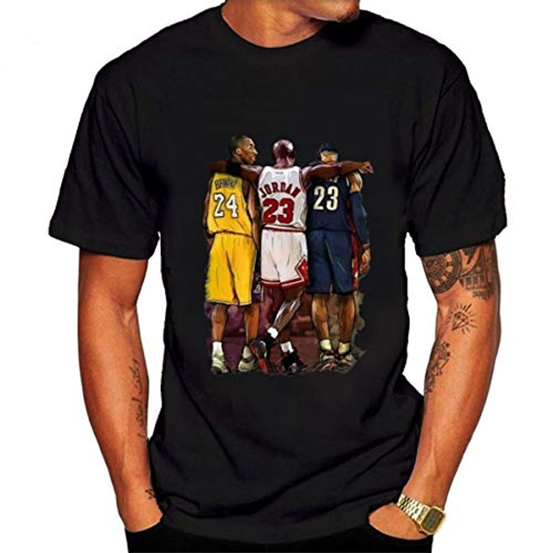 Fashion Playera de Manga Corta para Hombre NBA Lebron James Kobe Bryant Michael