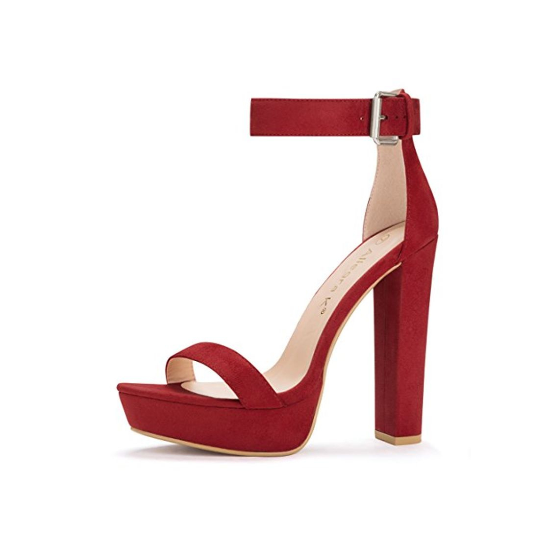 Fashion Allegra K Sandalias De Plataforma con Correa De Tobillo De Tacón Alto De Mujer Rojo 37