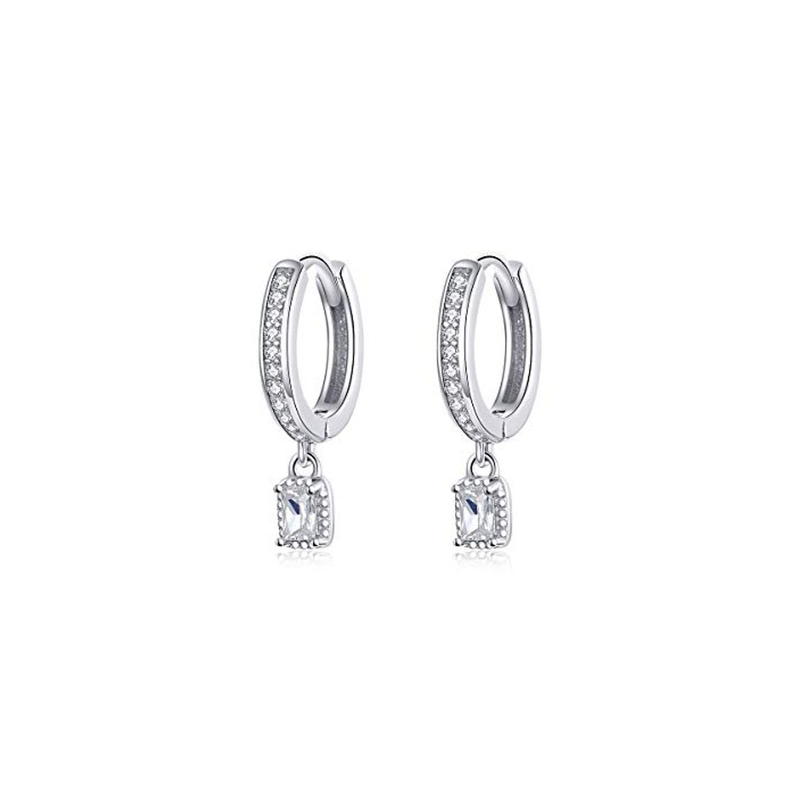 Fashion Pendientes de aro de mujer de plata de ley con Cristal Huggie cartílago Pendientes Joyería Regalos para niña de Navidad