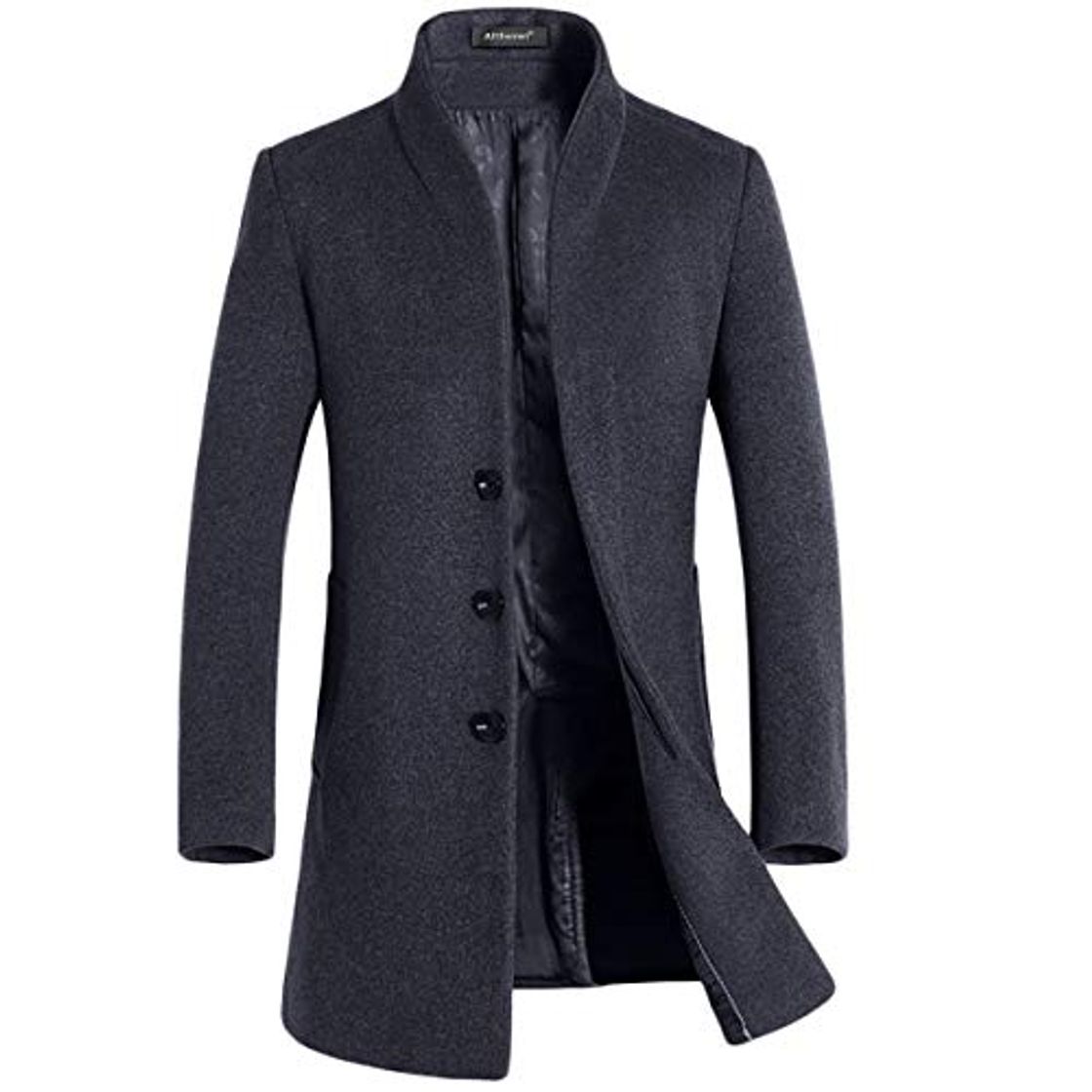 Fashion Abrigo de Trinchera para Hombre Abrigo Largo de Lana de Corte Slim Chaqueta de Abrigo de Cachemira Abrigos Abrigo de Invierno Abrigo cálido