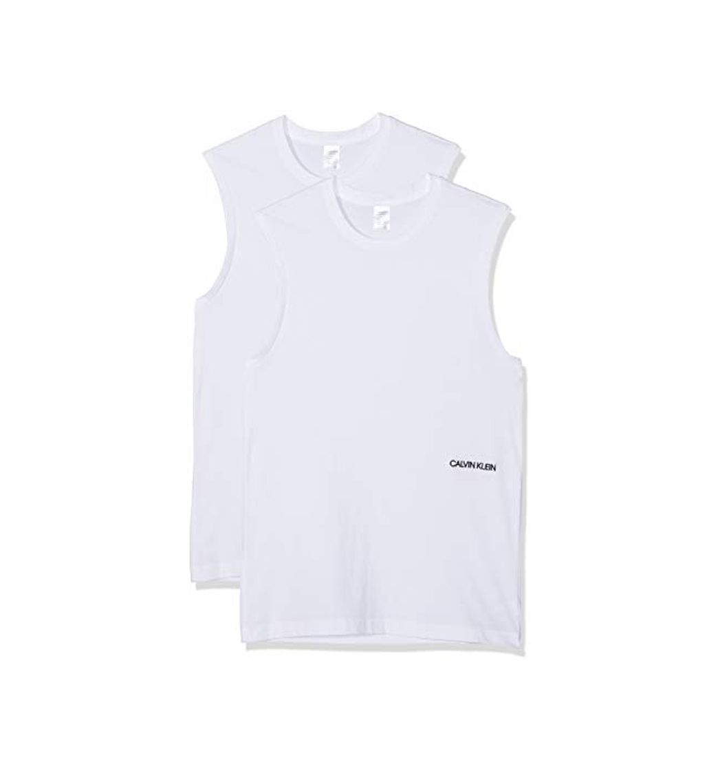 Fashion Calvin Klein Muscle Tank 2pk Camiseta sin Mangas, Blanco