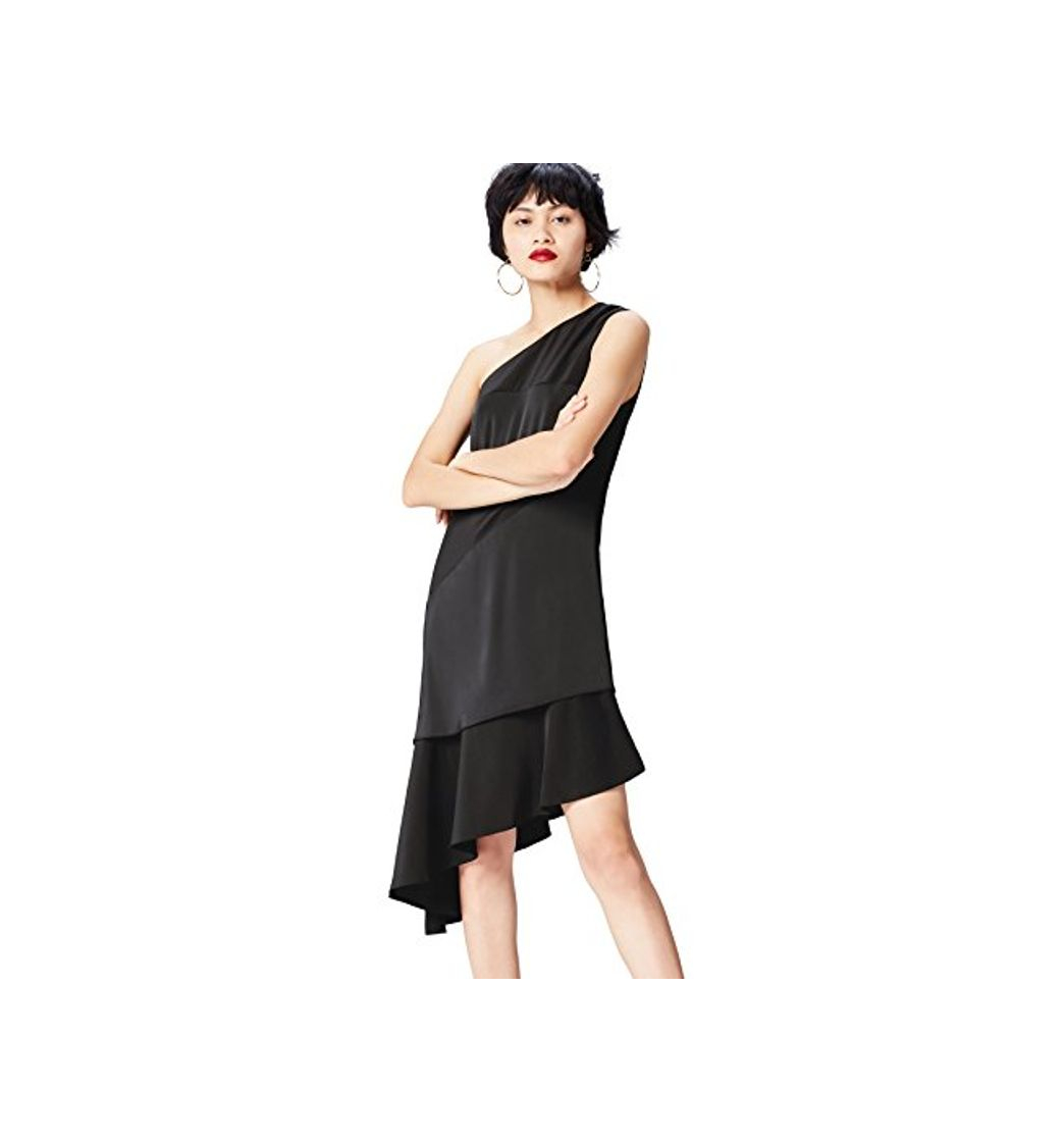 Moda Marca Amazon - find. Vestido Midi con un Hombro al Aire Mujer,