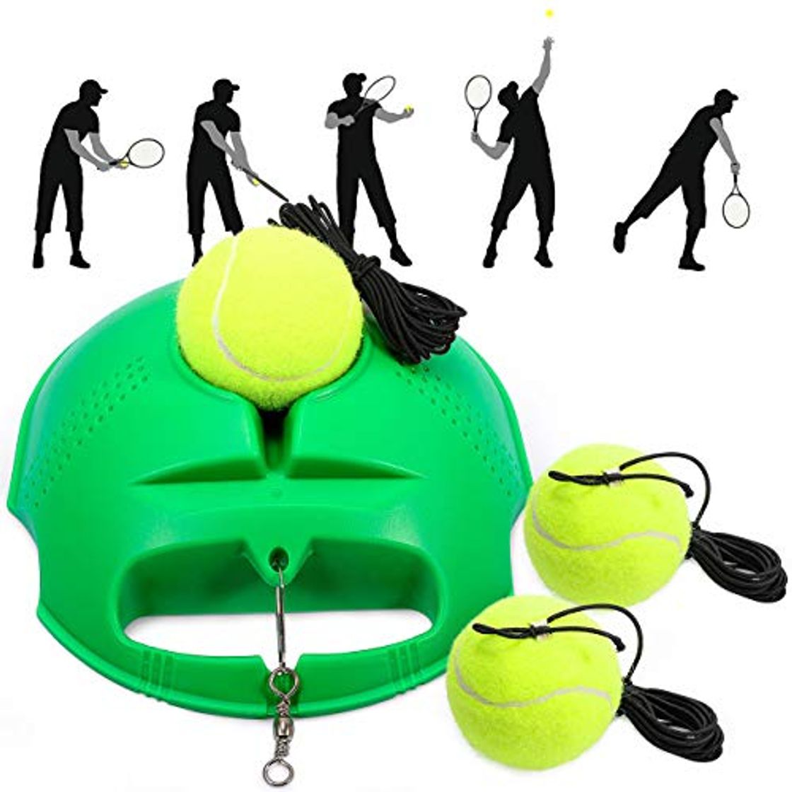 Productos Fostoy Entrenador de Tenis, Tennis Trainer Set Trainer Baseboard con 3 Bolas