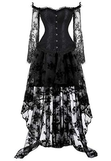 Renaissance Corset for Women Plus Size with Victorian Dress Burlesque Moulin Rouge