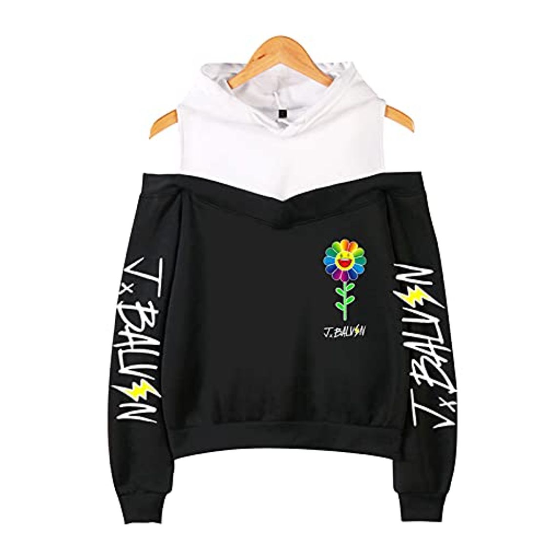 Fashion CCEE J Balvin Hoodies Harajuku Mujer Fuera del Hombro Mujeres Sudadera con Capucha 2021 Nuevo Álbum Colores Niñas Ropa Moda