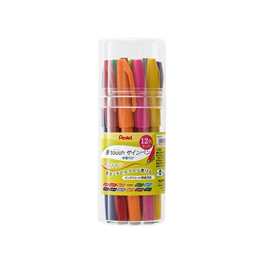 Pentel brush touch felt-tip pen 12 colour set SES15C-12