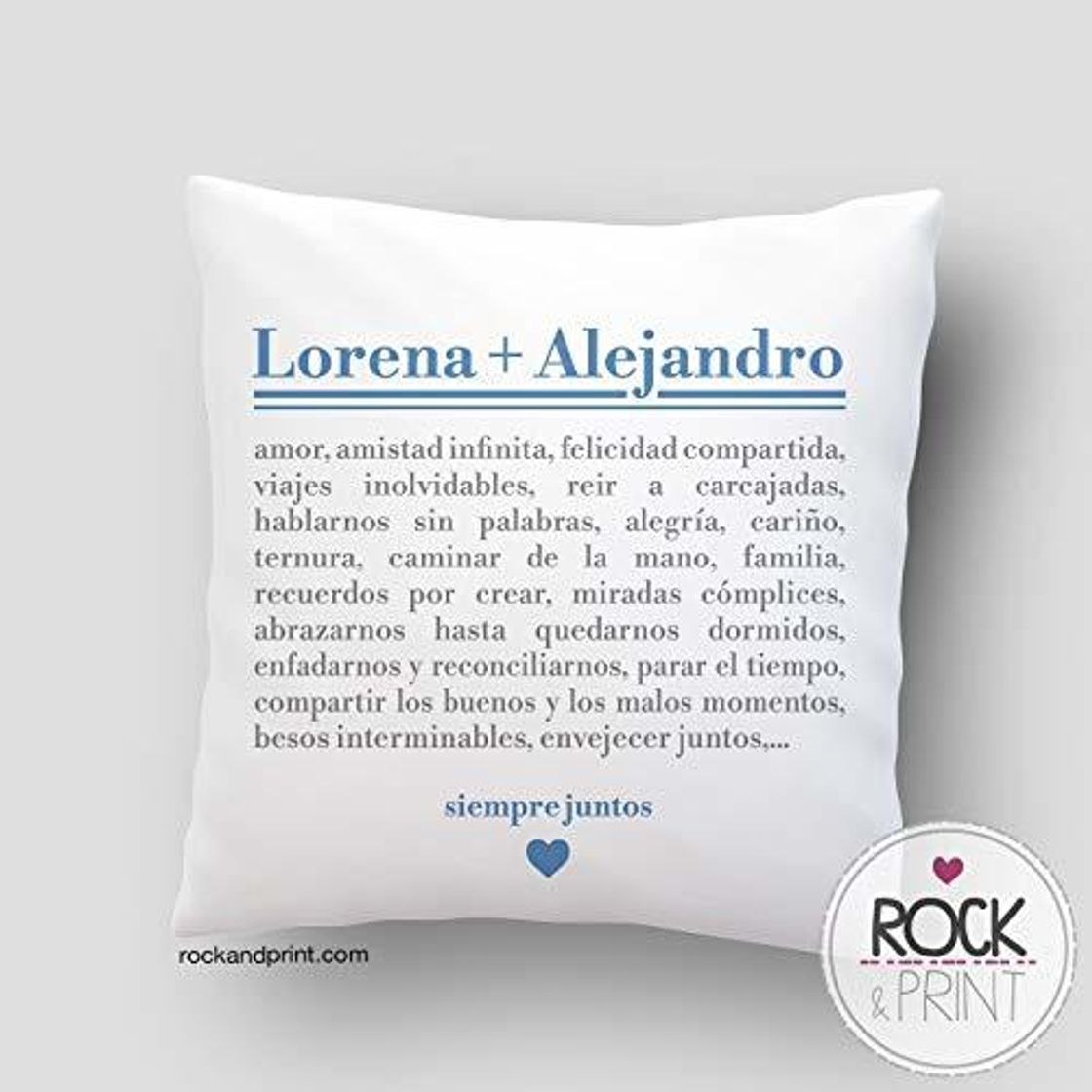 Product Cojín SAN VALENTÍN personalizado 40x40 cm. Incluye relleno. Elige el color. Definición