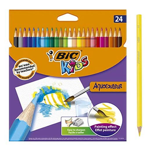 BIC Kids Aquacouleur Lápices Acuarelables Efecto Pintura - colores Surtidos