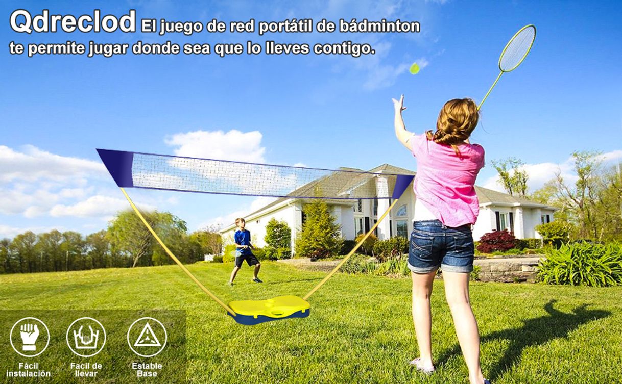 Fitness Red de Bádminton Portátil 3M con Soporte Telescópico y Base de Almacenamiento