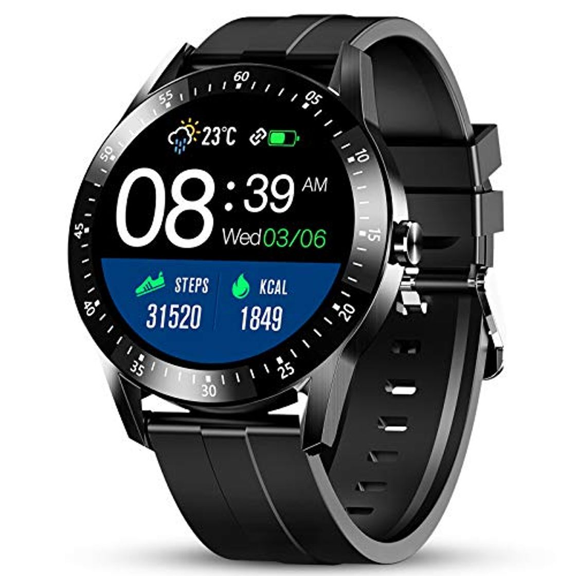 Social GOKOO Reloj Inteligente Hombres Smartwatch Monitor de Actividad con 24 Modos Deportivos