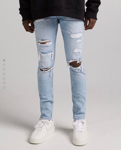 Jeans skinny rotos y parches - Jeans - Hombre | Bershka
