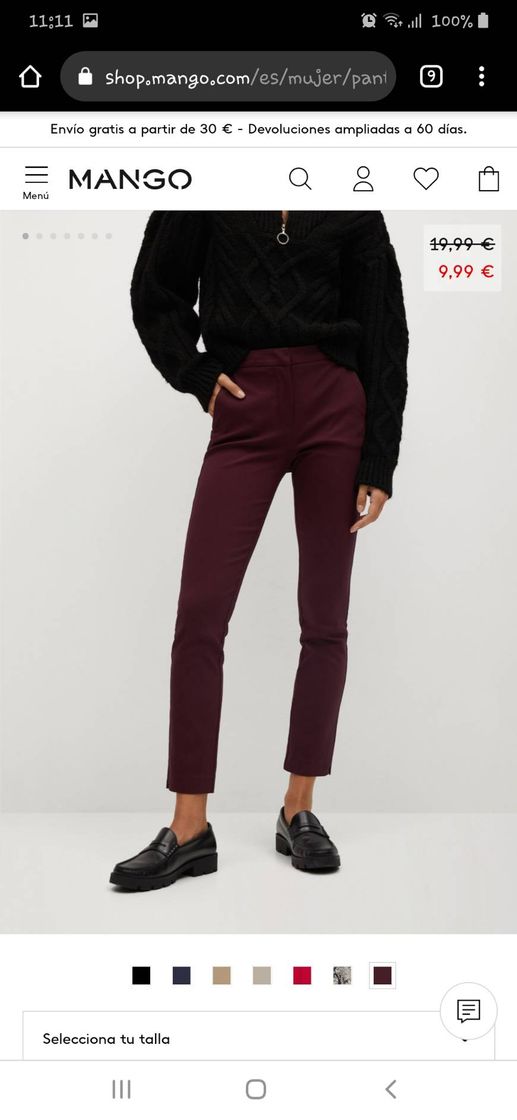 Moda Pantalón skinny crop - Mujer | Mango