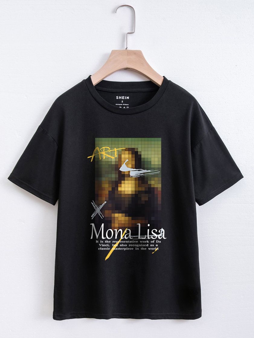 Fashion Manfinity Hypemode Homens Impressão Listrada Ombro Caído 2 Em 1 Camiseta