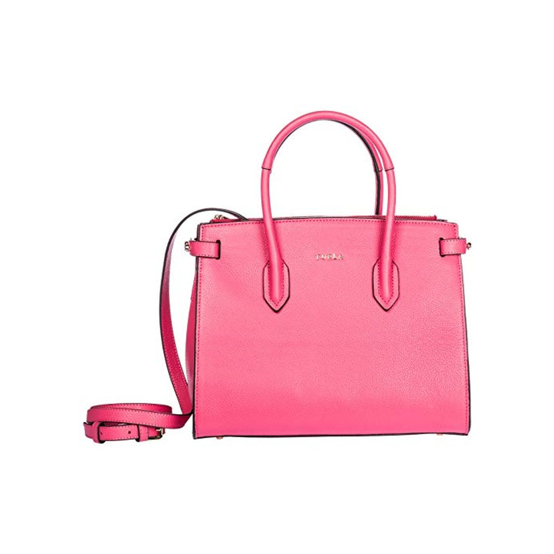 Fashion Furla bolso de mano para compras en piel mujer nuevo pin rosa