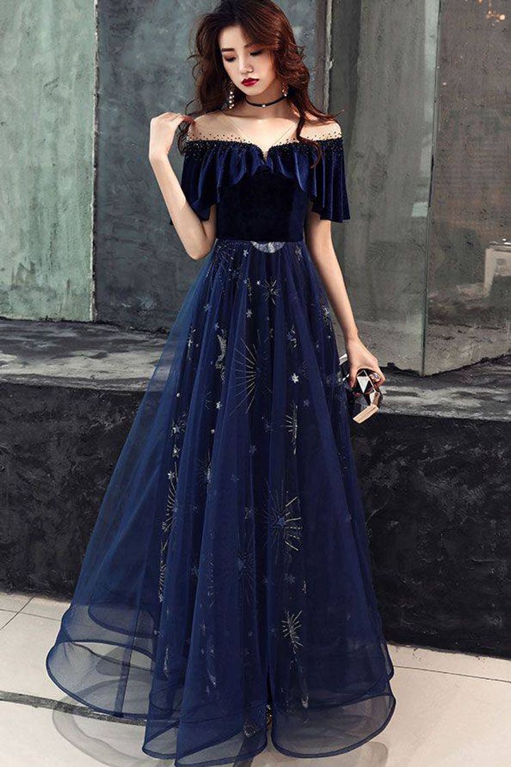 Fashion Vestido Longo azul escuro💙💙