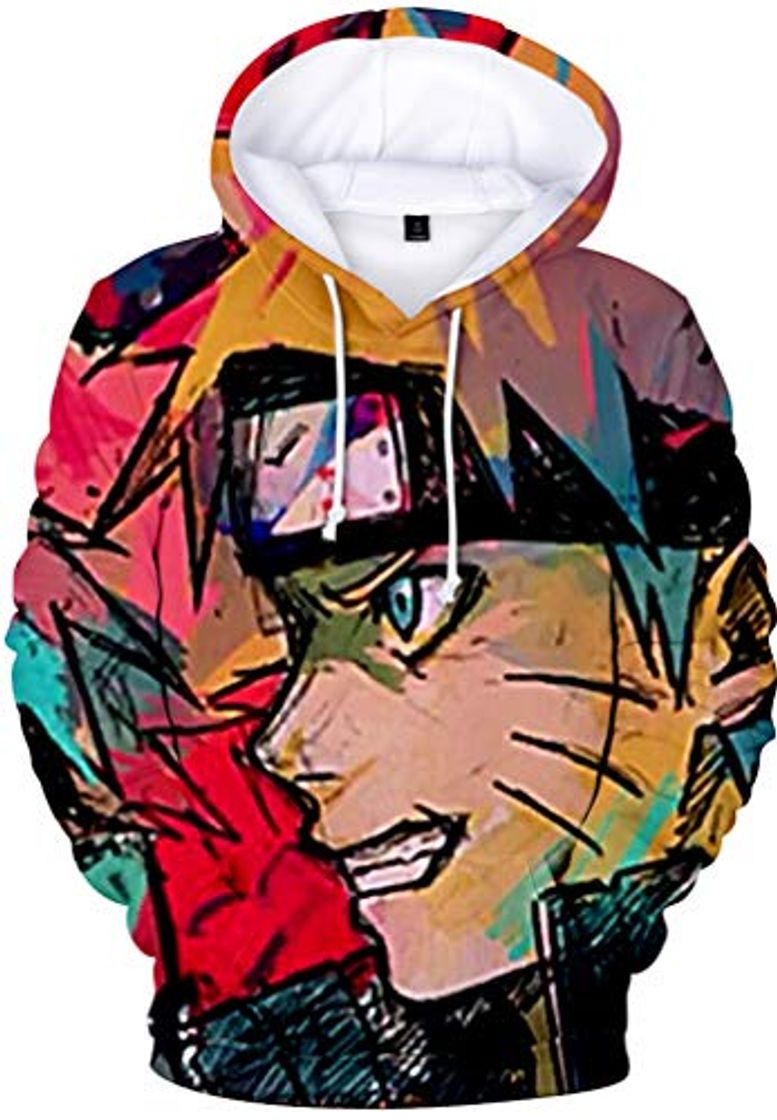 Moda PANOZON Hombre Sudadera con Capucha Figura Impresa de Naruto Mangas Largas