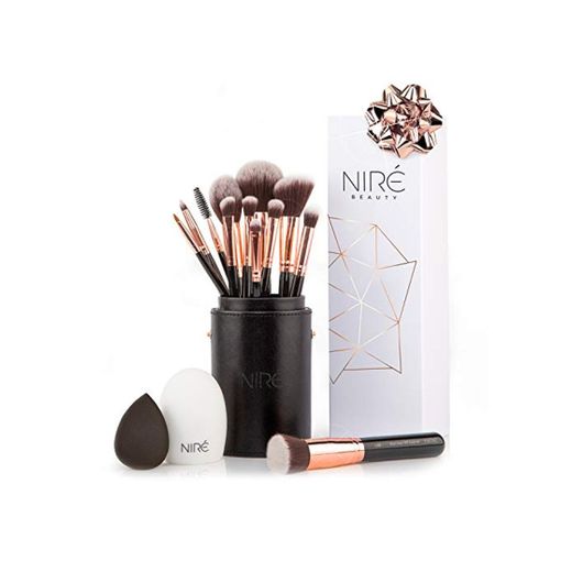 Niré Brochas de Maquillaje con Esponja Maquillaje