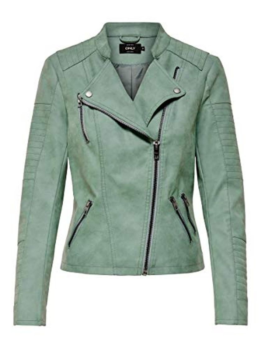 Moda Only ONLAVA Faux Leather Biker OTW Noos Chaqueta, Grün