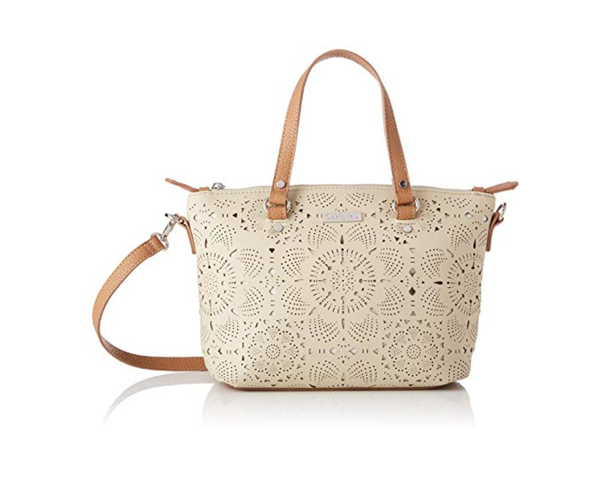 Fashion Desigual - Bag Cronos Gela Women Desigual, Bolsos bandolera Mujer, Beige, 10.5x22x25