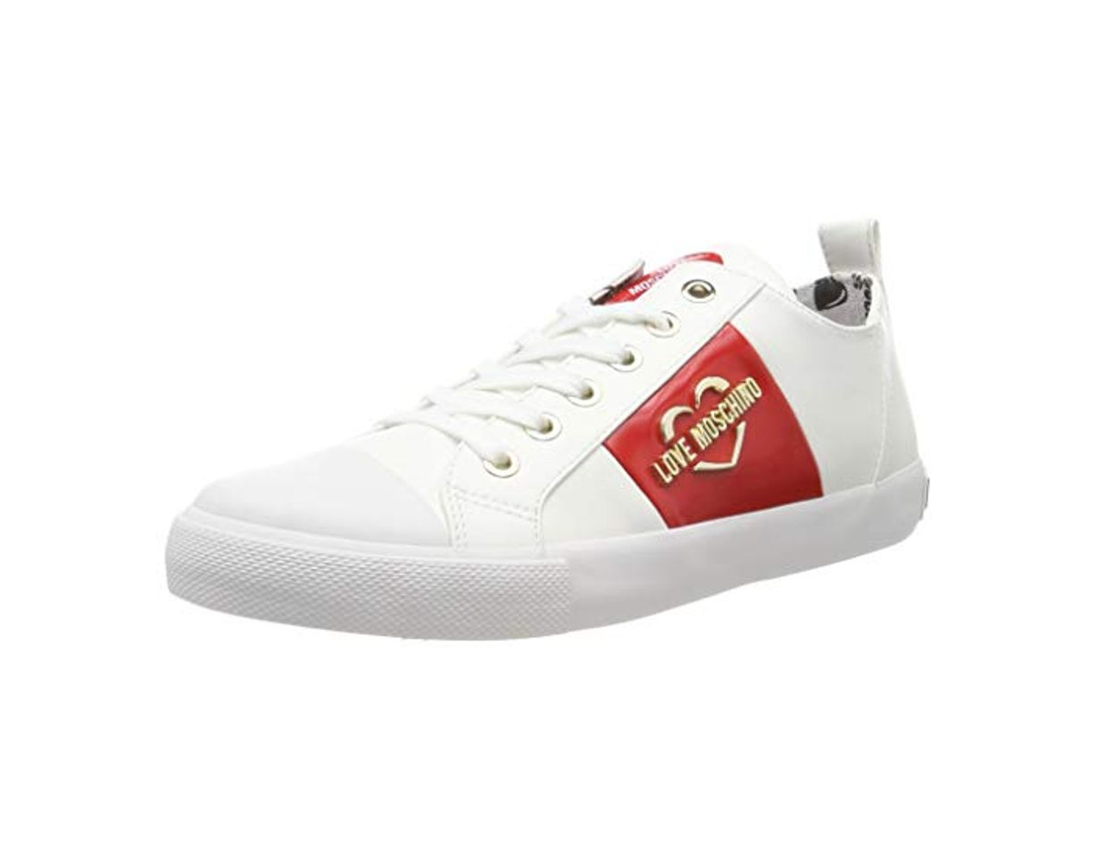 Social Love Moschino Scarpad.Gomma 30 Mm, Nappa PU, Zapatillas de Gimnasia para Mujer,