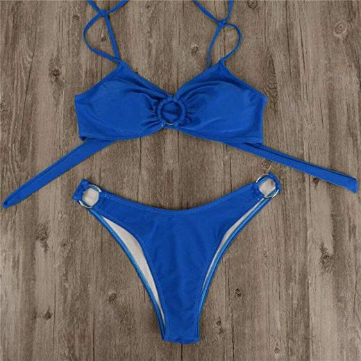 Bikini Sexy Brazilian Bikini Set Women Solid High Cut Bathing Suit Swimwear Summer Beach Wear Female Low Waist Red Swimsuit Biquini L Blue