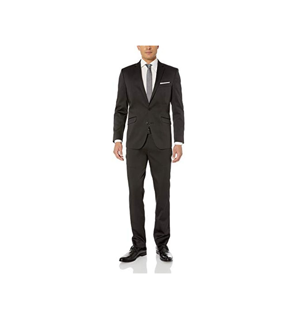 Social Kenneth Cole REACTION Men's Stretch Slim Fit Finished Bottom Suit