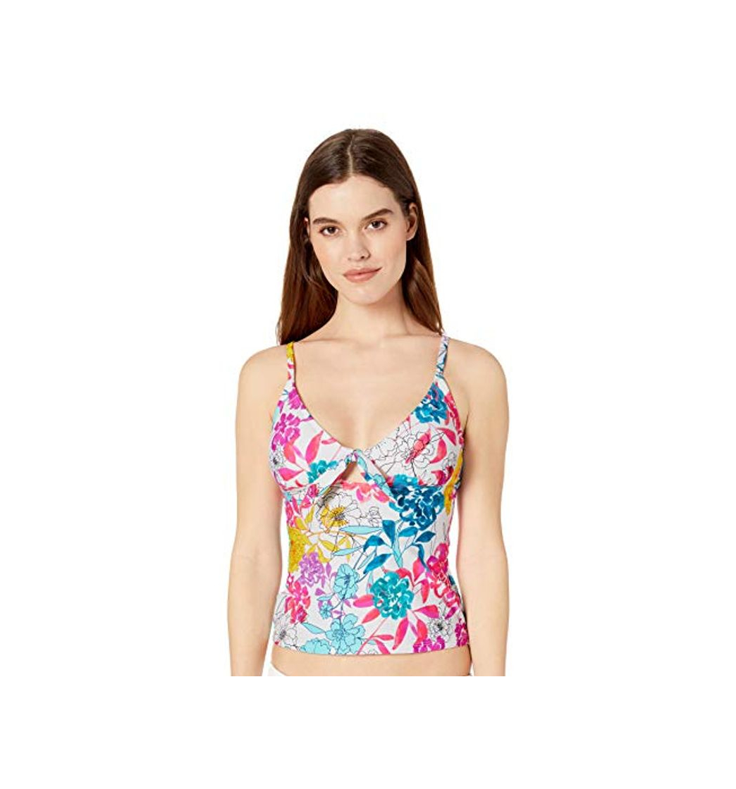 Fashion Kenneth Cole REACTION Women's Tie Front Keyhole Halter Tankini Swimsuit Top