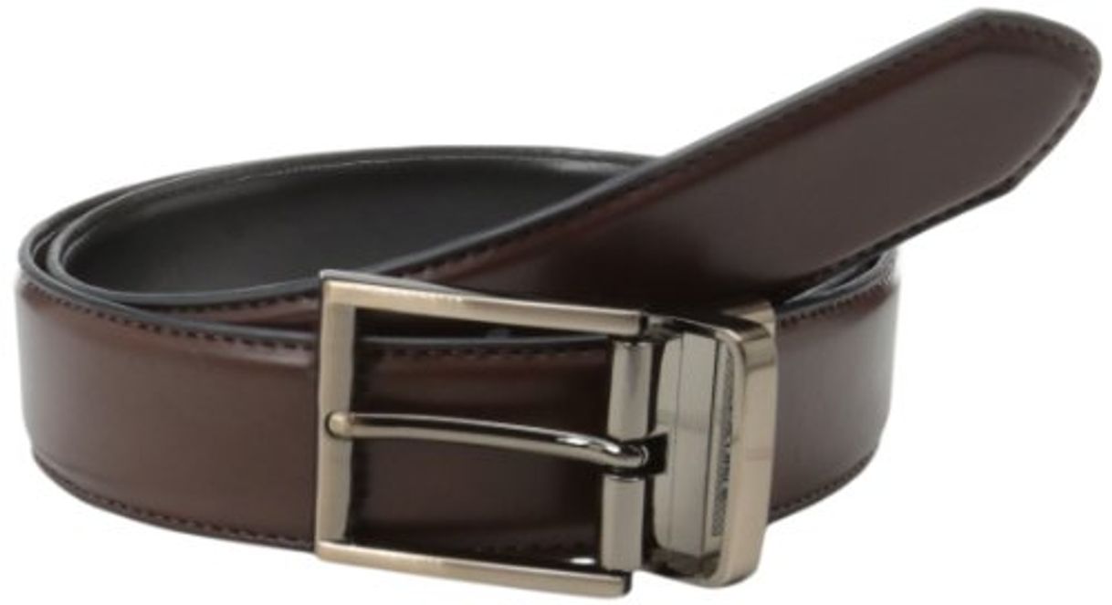 Social Kenneth Cole REACTION Men's Kenneth Cole Reaction Reversible Belt With Gunmetal Buckle,Brown