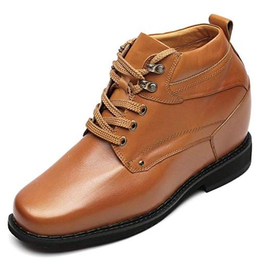 CHAMARIPA Elevator Shoes Hombres Aumento De La Altura Leather Lacing Zapatos De