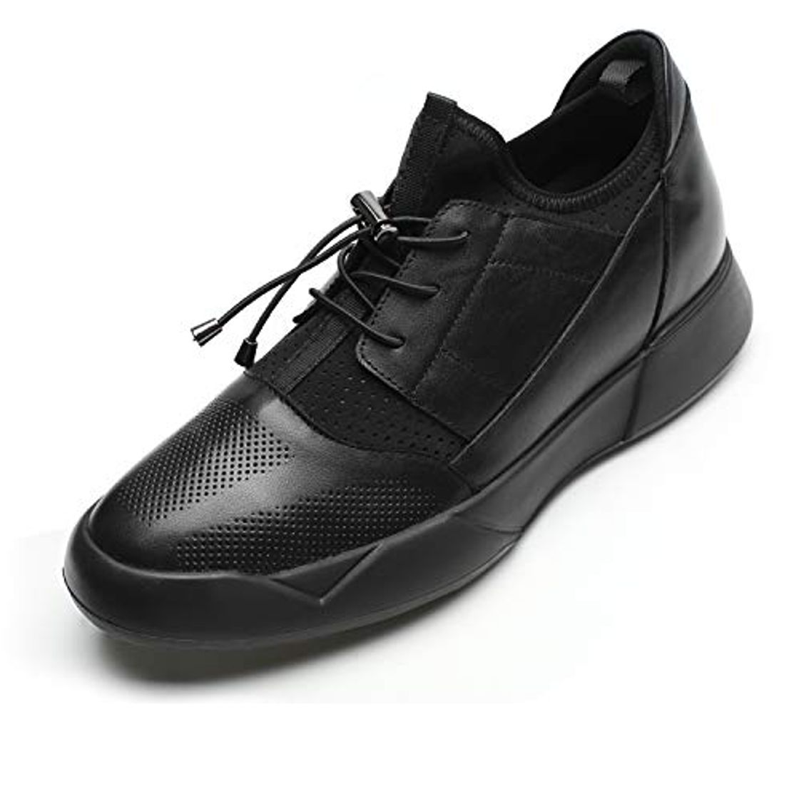 Moda CHAMARIPA H72C11Y232D - Zapatillas de Deporte de Piel Lisa Hombre, Negro