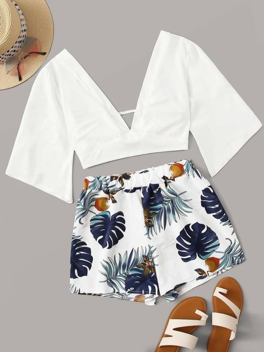 Moda Branco Tie Back Tropical Boho Co-Ord 🕊