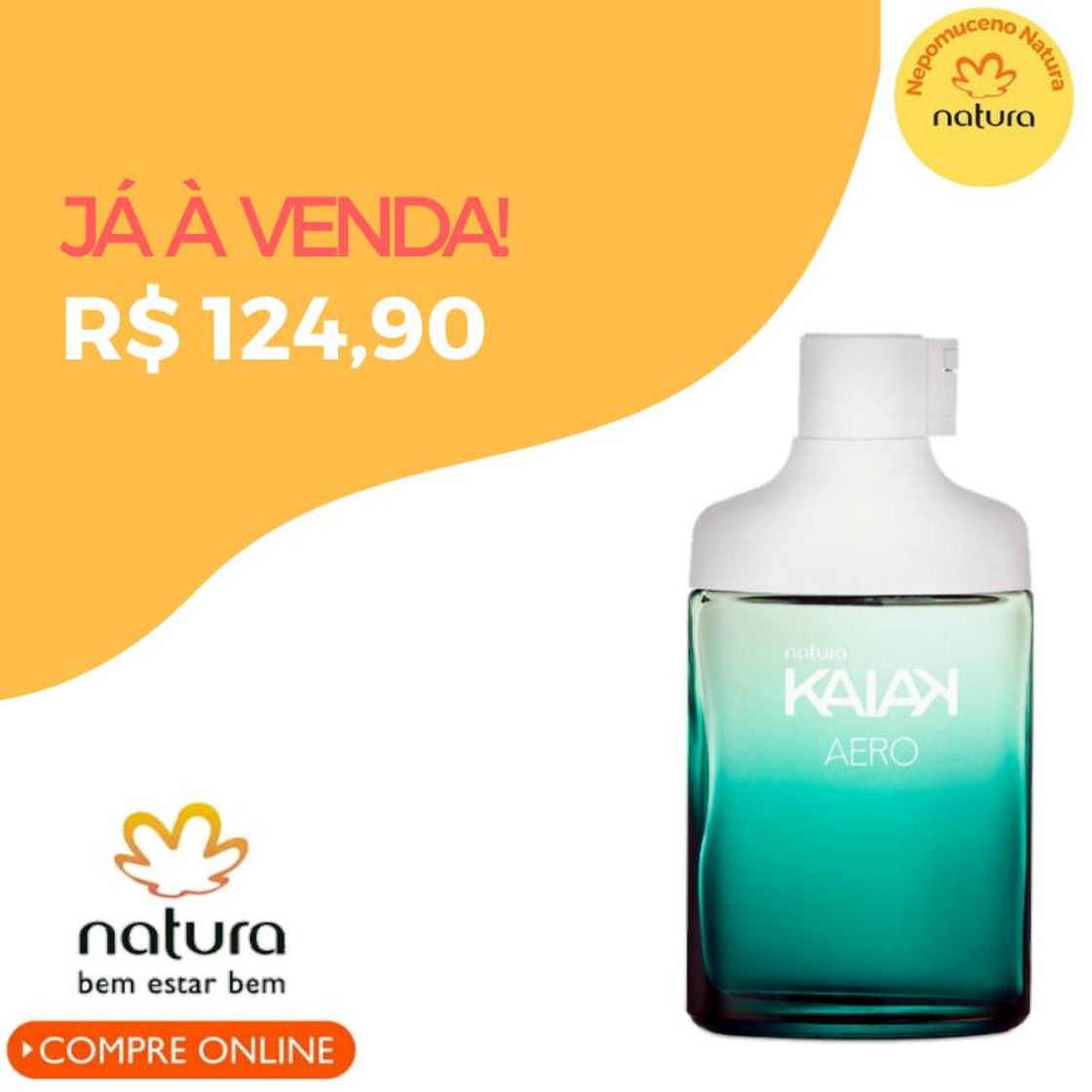 Fashion Desodorante Colônia Kaiak Aero Masculino - 100ml
